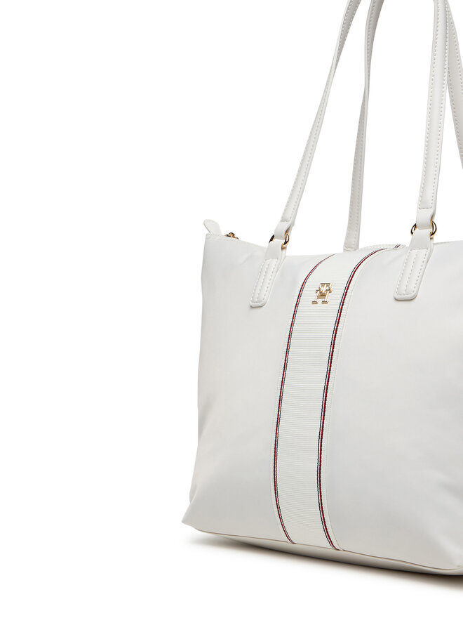 Tommy Hilfiger Torebka Tommy Hilfiger Poppy Tote Corp AW0AW17205 Écru