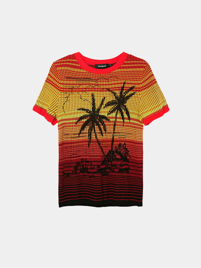 Desigual Desigual Marškinėliai Dubai 24SWTK87 Oranžinė Regular Fit