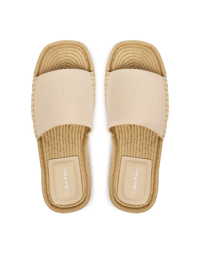 Calvin Klein Espadrilles Calvin Klein Flatf Espa Mule Lth Mg HW0HW03027 Beige