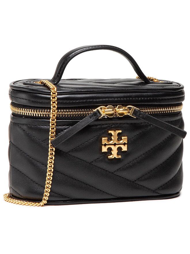 Tory Burch Handtasche Tory Burch Kira Chevron Mini Vanity 79425 Schwarz