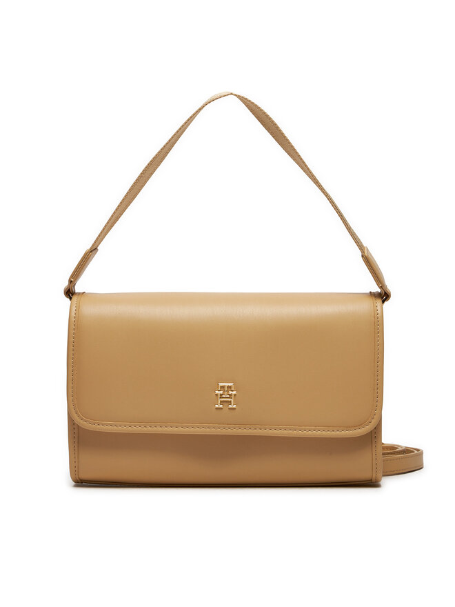 Tommy Hilfiger Ročna torba Tommy Hilfiger Th Monotype Shoulder Bag AW0AW16162 Bež