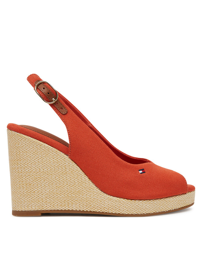 Tommy Hilfiger Espadryle Tommy Hilfiger Flag High Wedge Espad Slingback FW0FW08597 Pomarańczowy