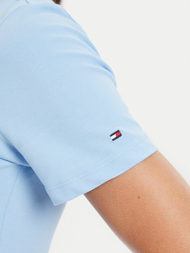 Tommy Hilfiger Tommy Hilfiger Polo Script WW0WW43624 Celeste Slim Fit