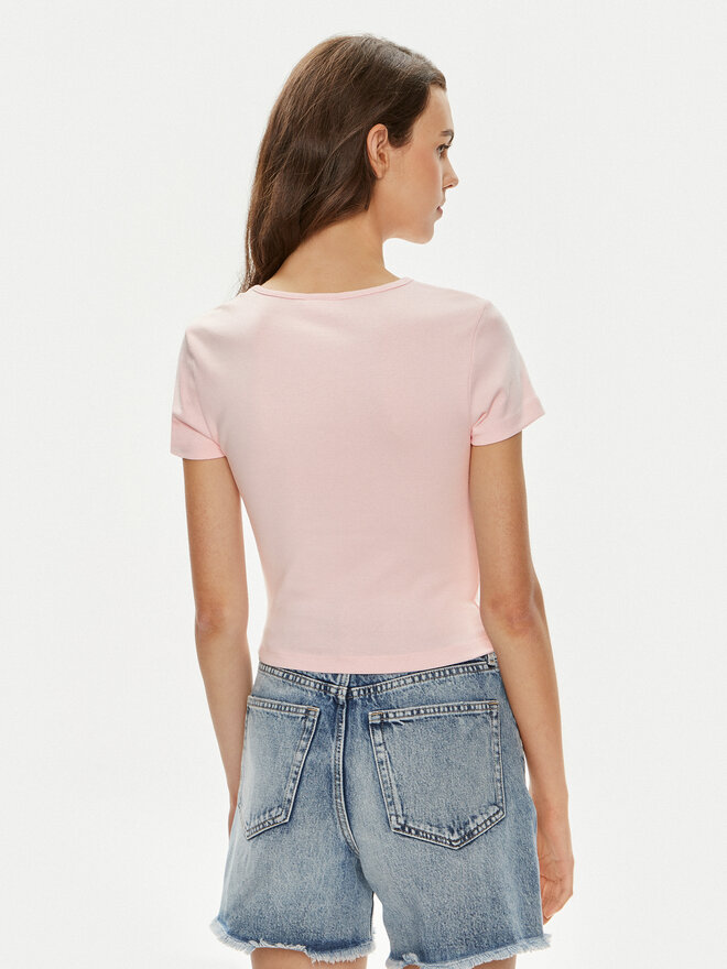 Gina Tricot Gina Tricot Marškinėliai Basic 17957 Rožinė Slim Fit
