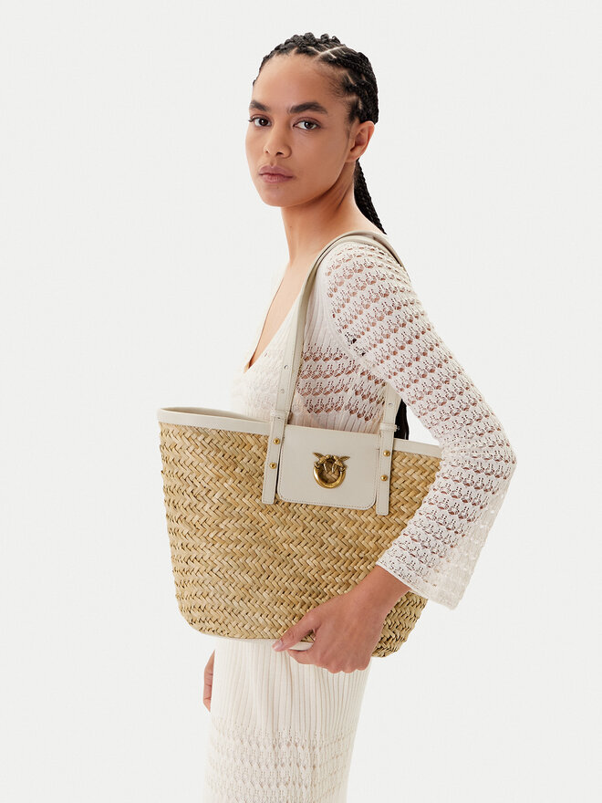 PINKO Handtasche PINKO Love Summer Basket PE 25 PLTT 103324 A1RL Beige