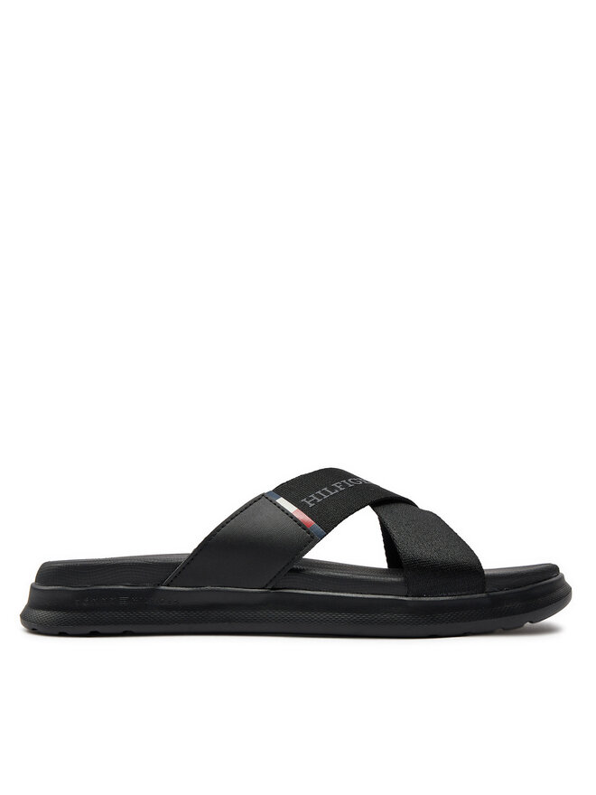 Mules sandales de bain Tommy Hilfiger Comfort Criss Cross Beach Sandal FM0FM05241 Noir chaussures