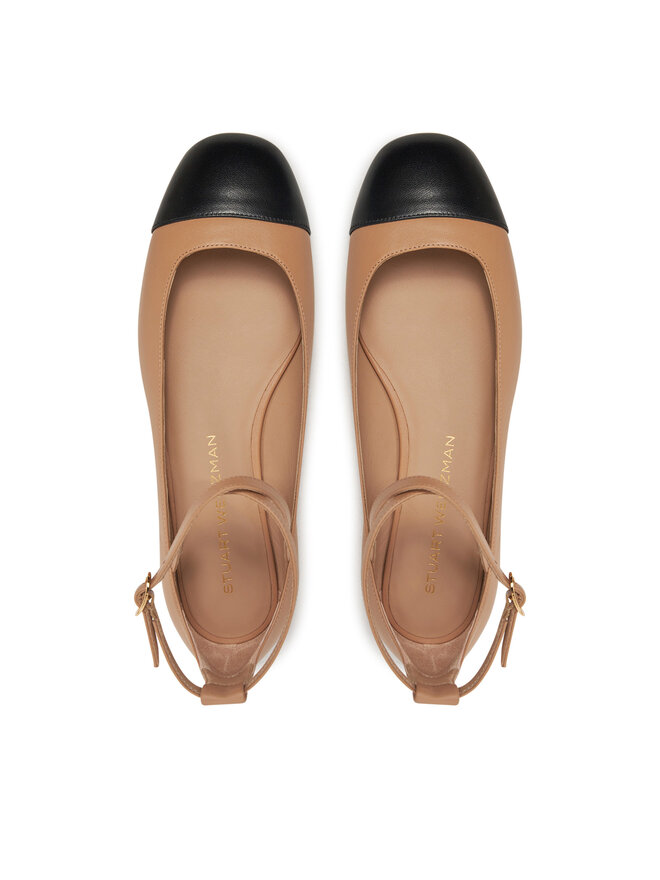 Stuart Weitzman Балетки Stuart Weitzman Eden Atrap Flat SJ720 Бежевий