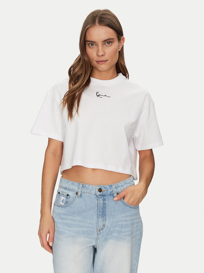 Karl Kani Karl Kani Marškinėliai 6137873 Balta Cropped Fit