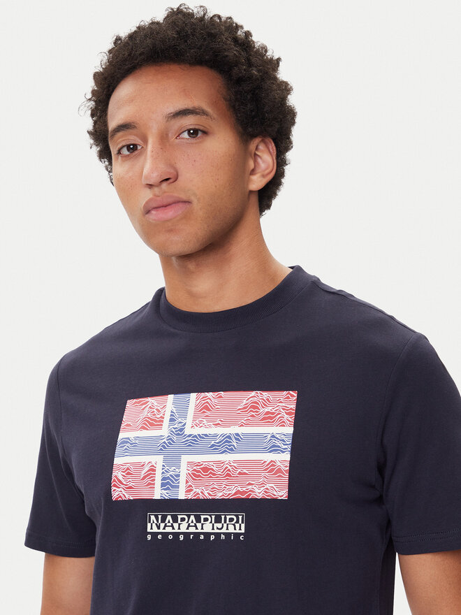 Napapijri Napapijri Camiseta S-Drapeau Ss NP0A891K Azul marino Regular Fit