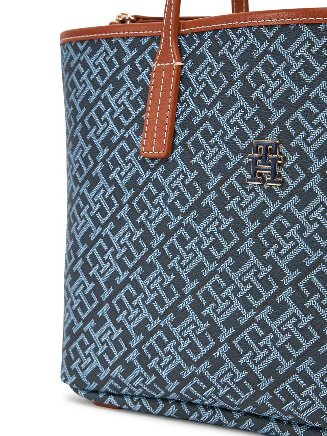 Tommy Hilfiger Torebka Tommy Hilfiger Th Monoplay Leather Mini Tote AW0AW17415 Granatowy