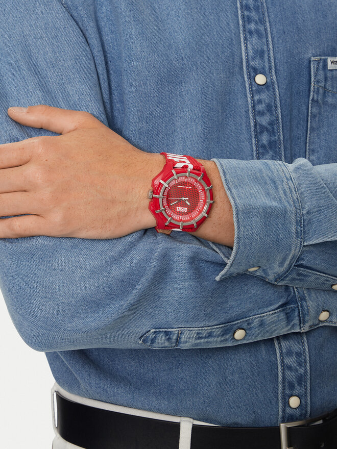 Diesel Uhr Diesel Framed DZ4621 Rot