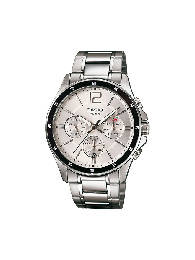 Casio Zegarek Casio MTP-1374PD-7AVEF Srebrny
