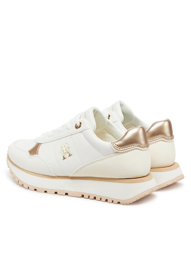 Tommy Hilfiger Sneakersy Tommy Hilfiger Low Cut Lace-Up Sneaker T3A9-33759-1355 S Écru