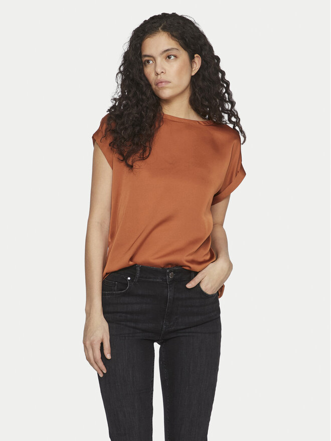 Vila Vila Camiseta Ellette 14059563 Naranja Regular Fit