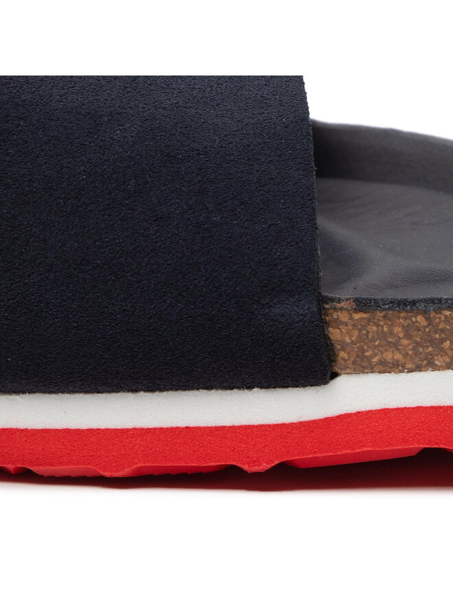Tommy Hilfiger Pantoletten Tommy Hilfiger Th Molded Footbed Flat Sandal FW0FW06244 Dunkelblau