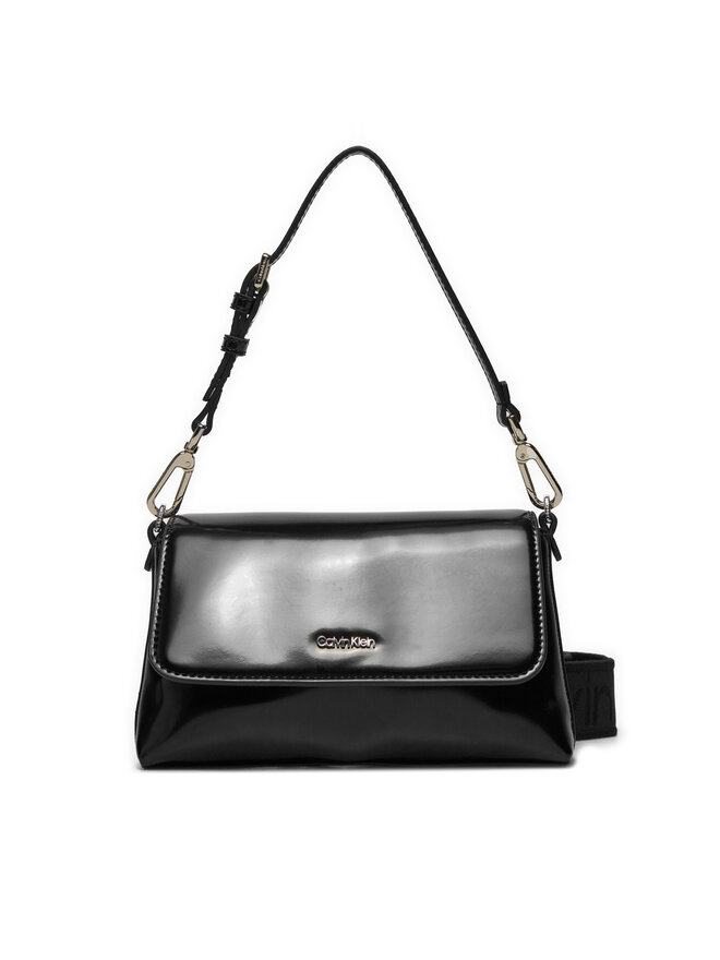 Calvin Klein Ročna torba Calvin Klein Ck Must Dbl Strap Mini Bag_Shiny K60K612772 Črna