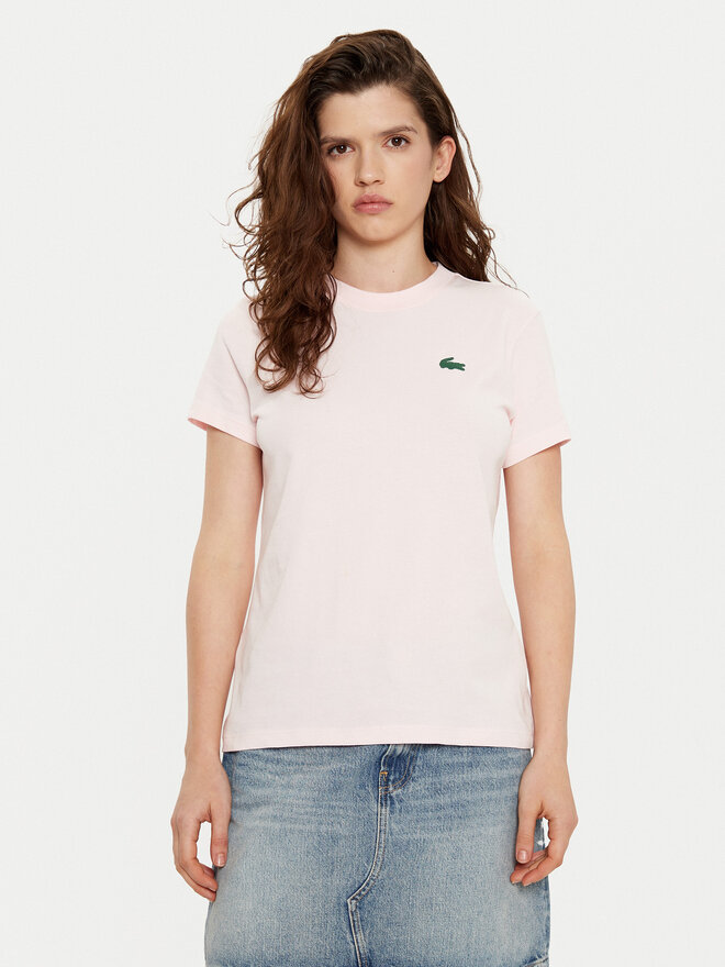 Lacoste Lacoste Marškinėliai TF9246 Rožinė Slim Fit