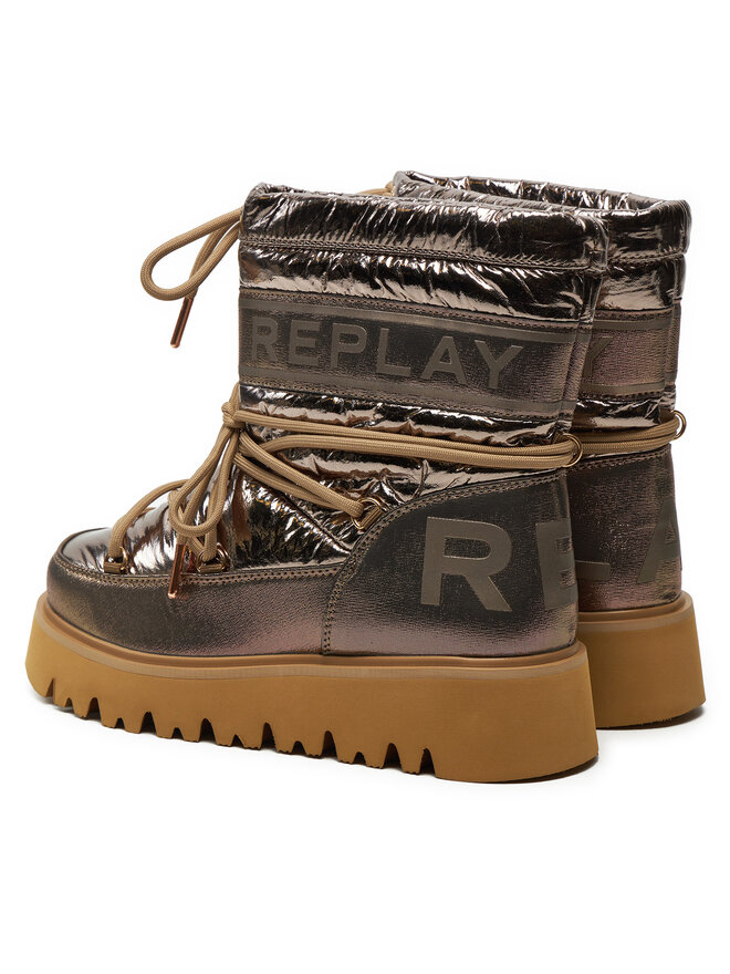 REPLAY Sněhule REPLAY Shiny-Effect Harper United Lace-Up GWF4R.000.C0002T Zlatá