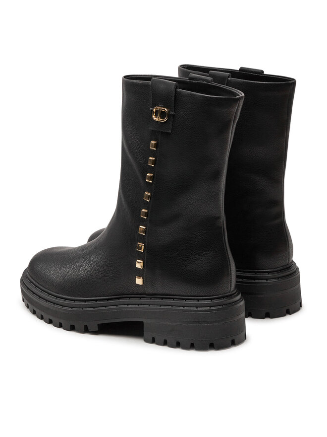 TWINSET Боти TWINSET Biker 242TCP074 Черен
