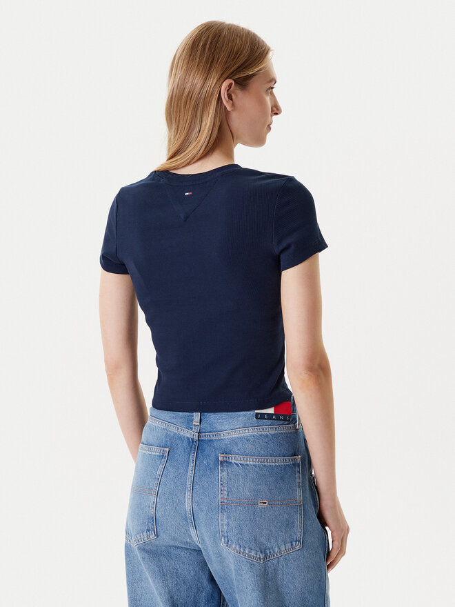Tommy Jeans Tommy Jeans Majica DW0DW21421 Mornarsko modra Slim Fit