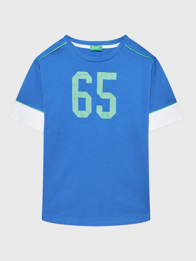 United Colors Of Benetton United Colors Of Benetton Marškinėliai 3096C10A9 Mėlyna Regular Fit