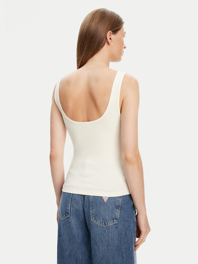 Guess Jeans Guess Jeans Felső W5YP35 KA0H1 Ekru Regular Fit
