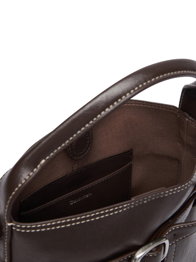 Calvin Klein Handtasche Calvin Klein Buckle Mini Bucket Crossbody LV04F3550G Braun