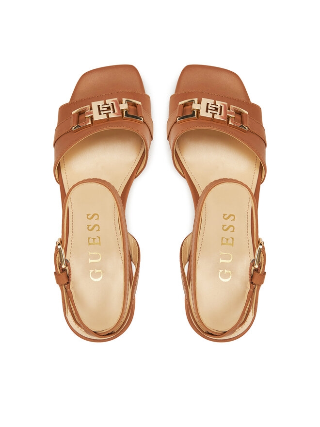 Guess Sandały Guess FLJGRT LEA03 Brązowy