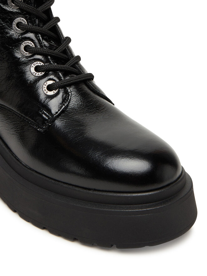 Tommy Jeans Īsie zābaki Tommy Jeans Tjw Chunky Shiny EN0EN02848 Melns
