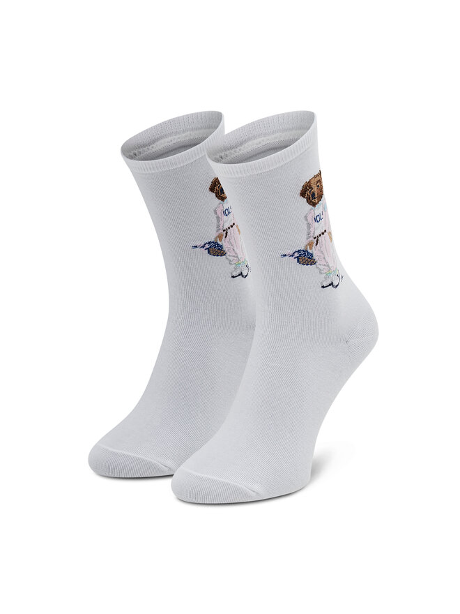 Polo Ralph Lauren Calcetines altos para mujer Polo Ralph Lauren 455843976001 Blanco