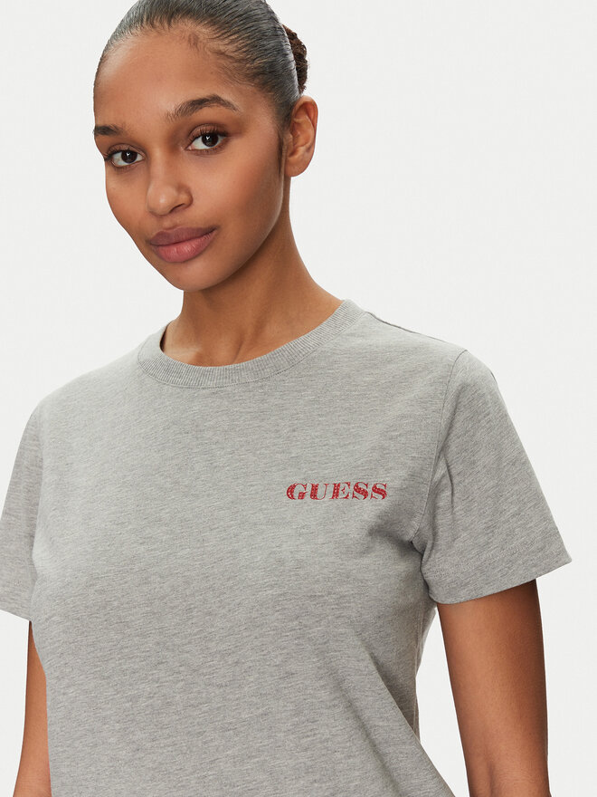 Guess Guess Marškinėliai W5RI04 I3Z14 Pilka Regular Fit