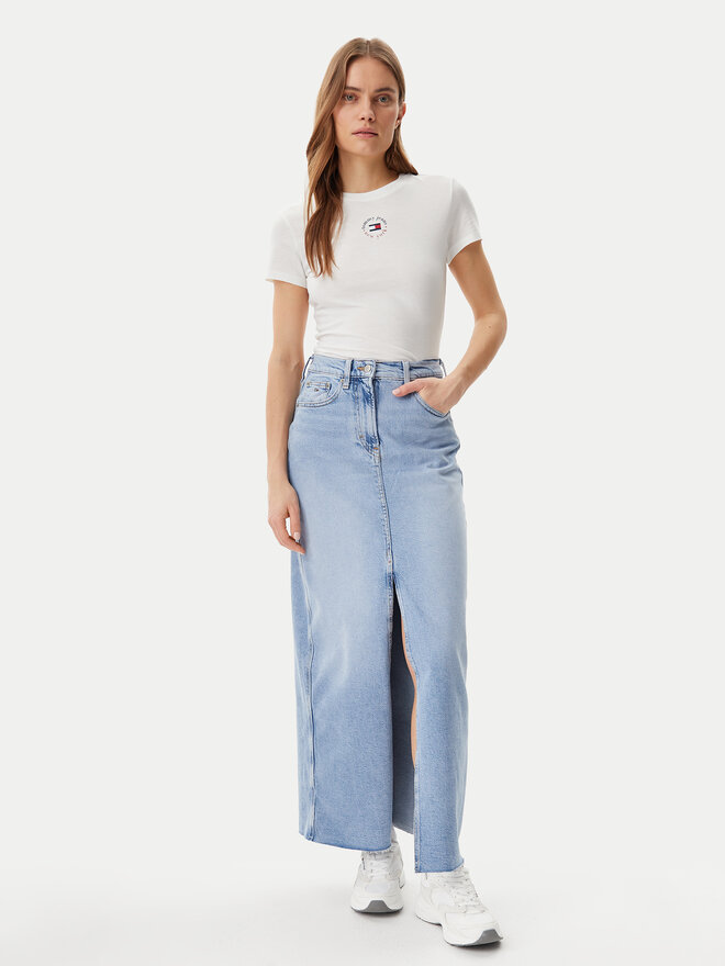 Tommy Jeans Tommy Jeans Marškinėliai Essential DW0DW20316 Balta Slim Fit