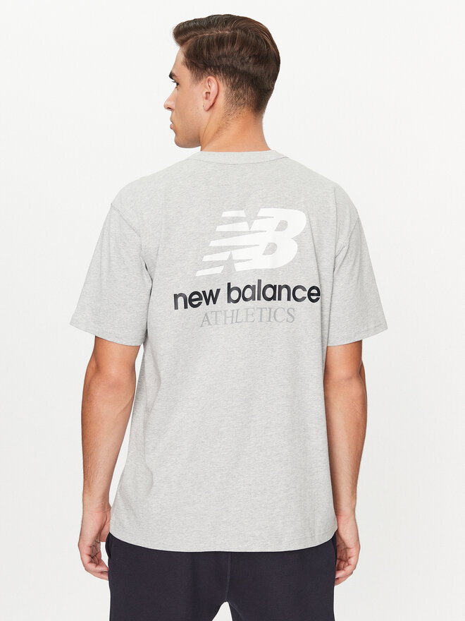 New Balance New Balance Marškinėliai Athletics Remastered Graphic Cotton Jersey Short Sleeve T-shirt MT31504 Pilka Regular Fit