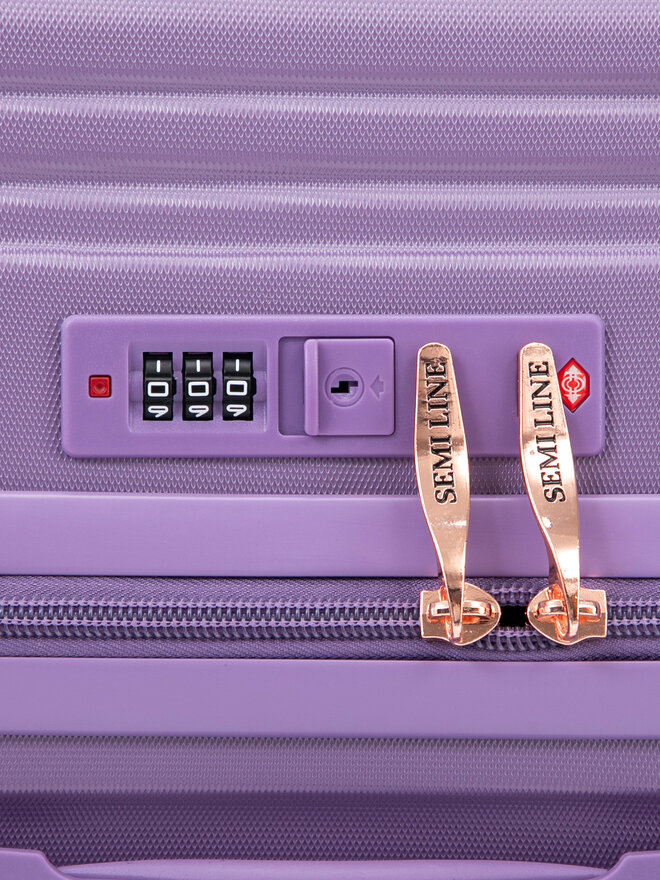 Semi Line Μεγάλη Βαλίτσα Semi Line T5916-4 Μωβ