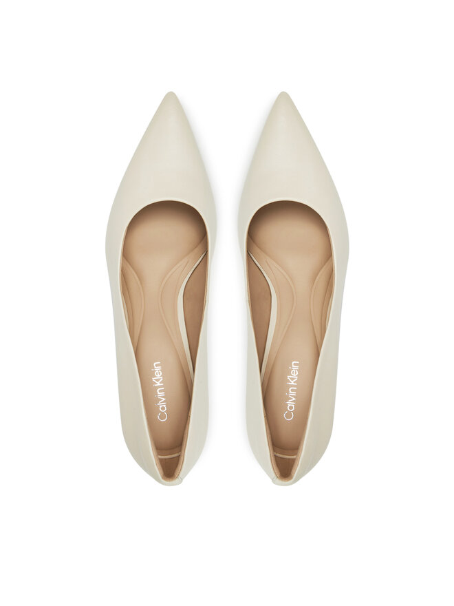 Calvin Klein Γόβες Calvin Klein Pump 70 Pointy Hw Bar Lth HW0HW02561 Εκρού