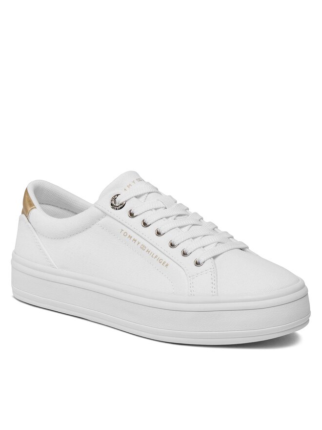 Tommy Hilfiger Sneakersy Tommy Hilfiger Essential Vulc Canvas Sneaker FW0FW07682 Bílá