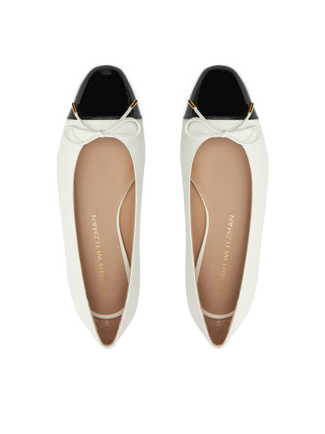 Stuart Weitzman Baleríny Stuart Weitzman Sleek Bow Flat SG888 Écru