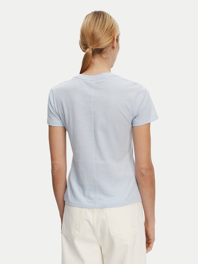 Tommy Hilfiger Tommy Hilfiger Marškinėliai Slub WW0WW44433 Žydra Slim Fit