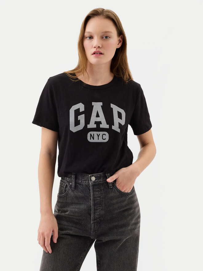 Gap Gap Marškinėliai 871344-05 Juoda Regular Fit