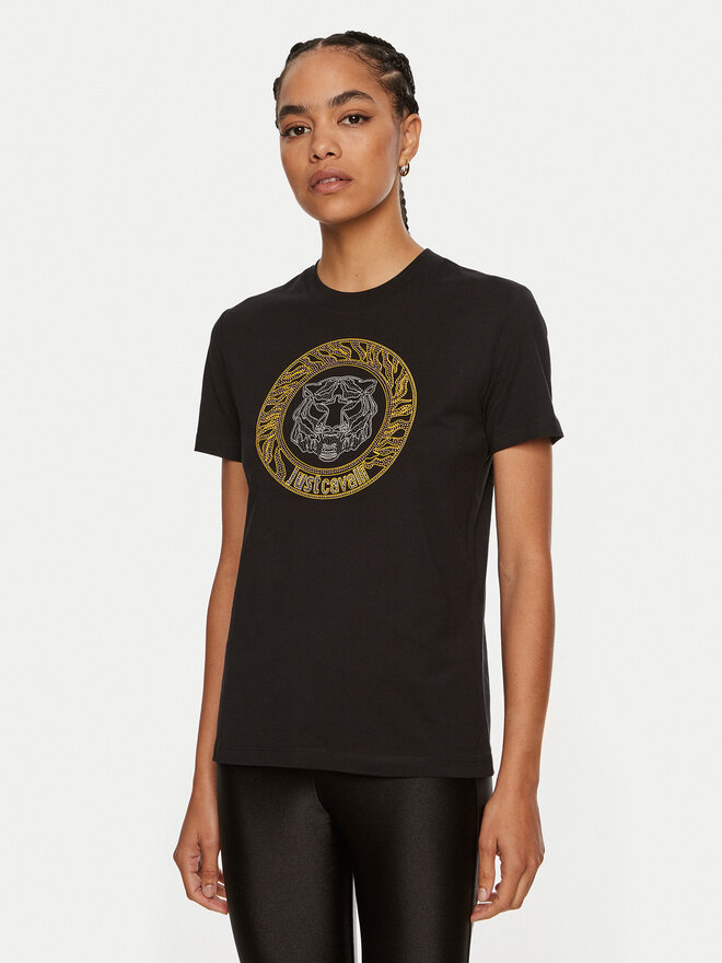 Just Cavalli Just Cavalli Camiseta 77PAHE24 Negro Slim Fit