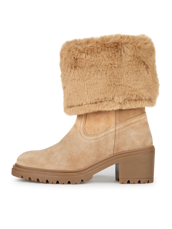 Geox Polokozačky Geox D Damiana A D36QCA 022BH CS65A Béžová