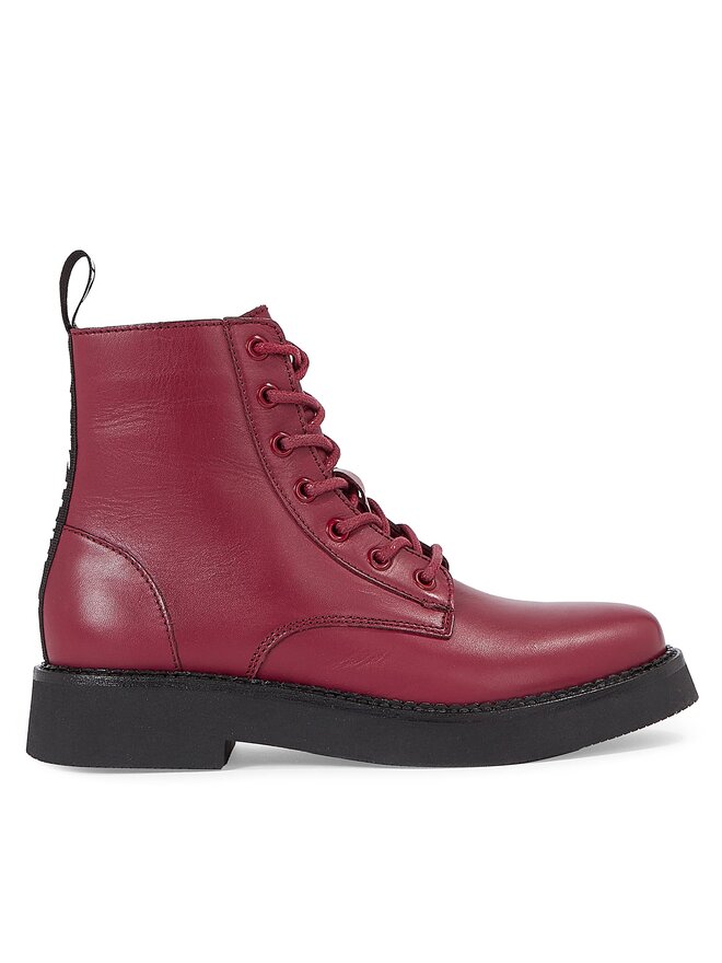 Tommy Jeans Μποτάκια Tommy Jeans Tjw Lace Up Flat EN0EN02310 Μπορντό