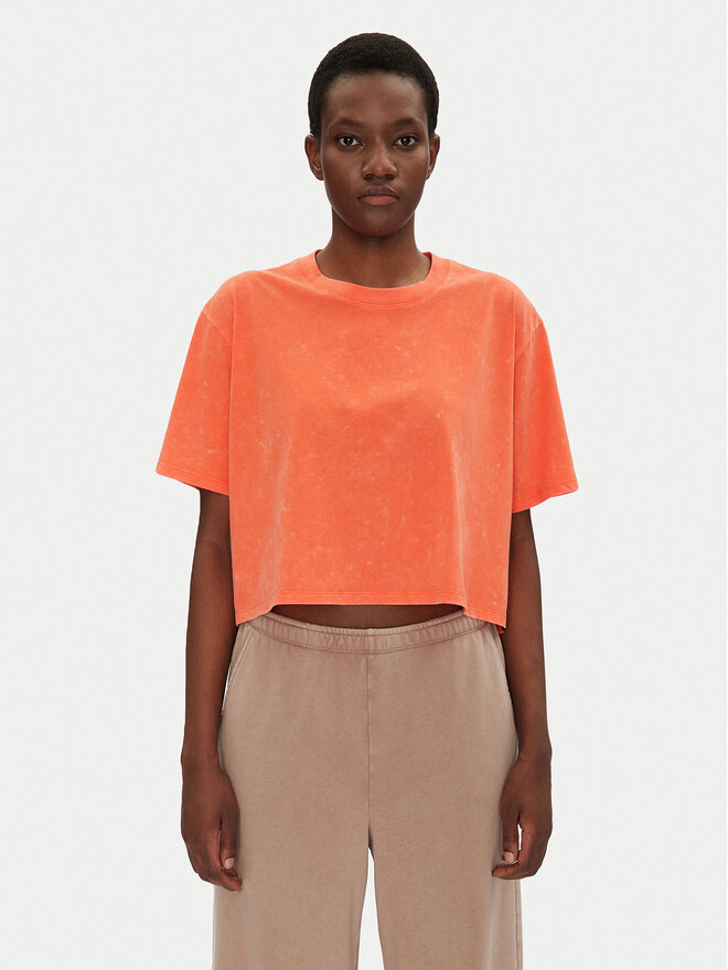 Under Armour Under Armour Majica Rival Wash 1389724 Oranžna Loose Fit