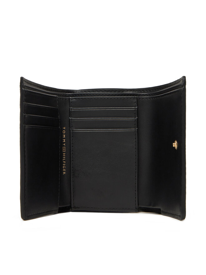 Tommy Hilfiger Portfel damski Tommy Hilfiger Logotape Trifold AW0AW17477 Czarny