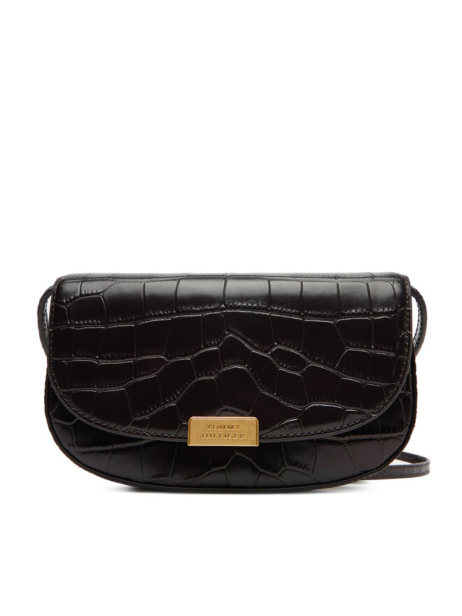 Tommy Hilfiger Ročna torba Tommy Hilfiger Party Le Mini Crossover Croc AW0AW18203 Rjava