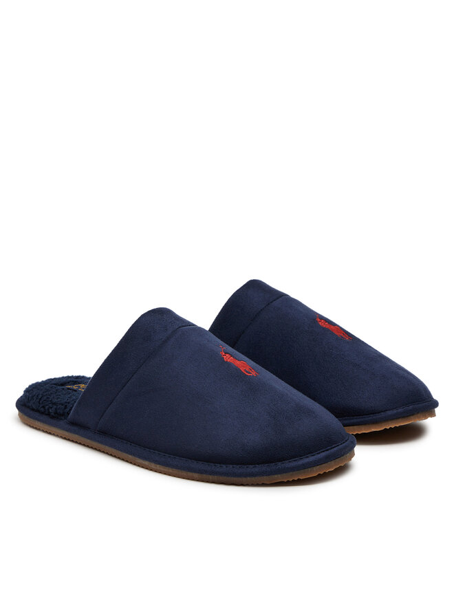 Pantuflas Ralph Lauren Signature Pony Para Hombre Azul Marino Y Rojo