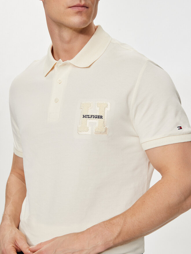 Tommy Hilfiger Tommy Hilfiger Polo Boucle Embro MW0MW34771 Beis Regular Fit