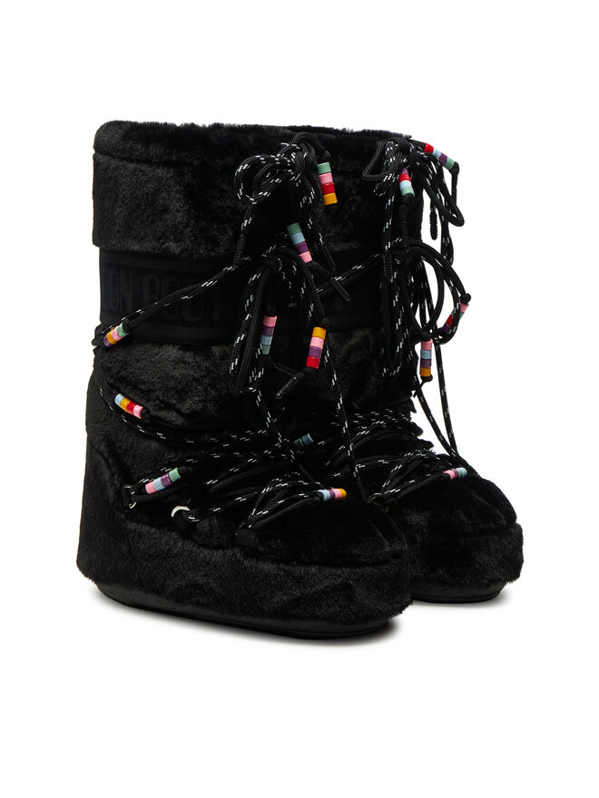 Moon Boot Śniegowce Moon Boot Icon Faux Fur BEADS80D1408990 Czarny
