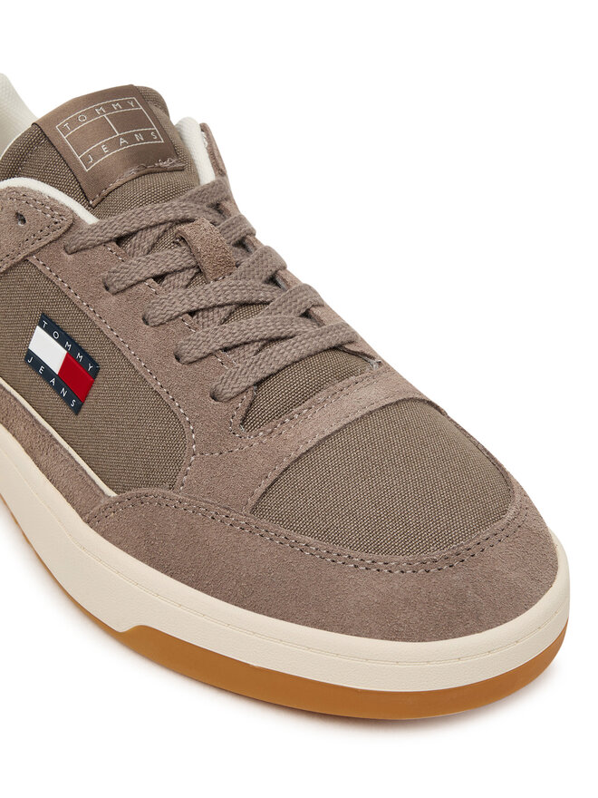 Tommy Jeans Sneakers Tommy Jeans Canvas Leather Cupsole Trainers EM0EM01680 Braun