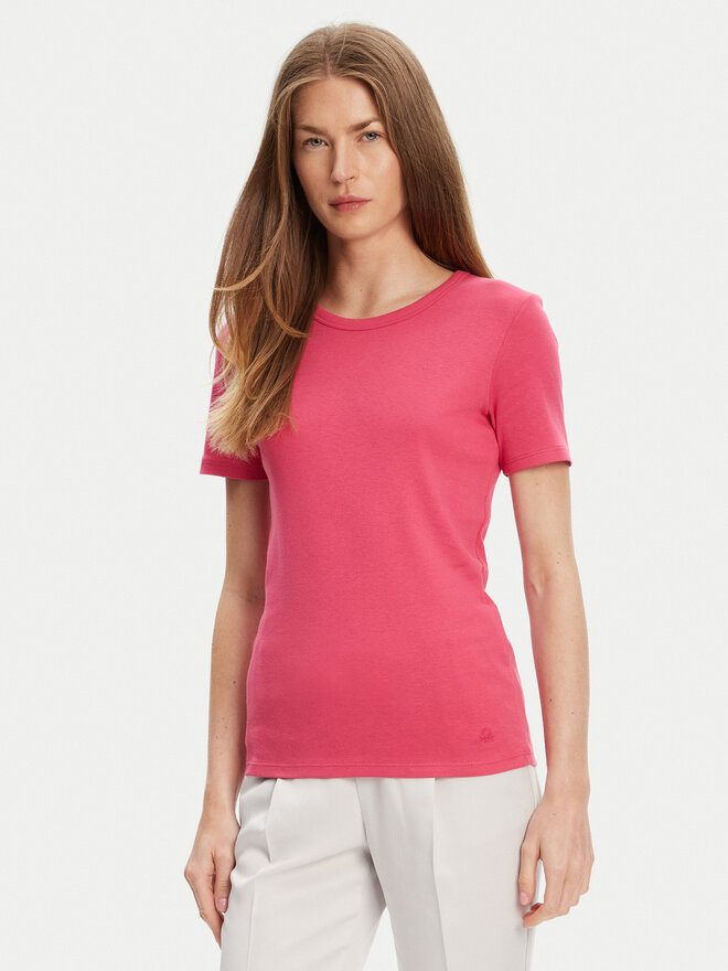 United Colors Of Benetton United Colors Of Benetton Marškinėliai 3GA2E16A0 Rožinė Regular Fit